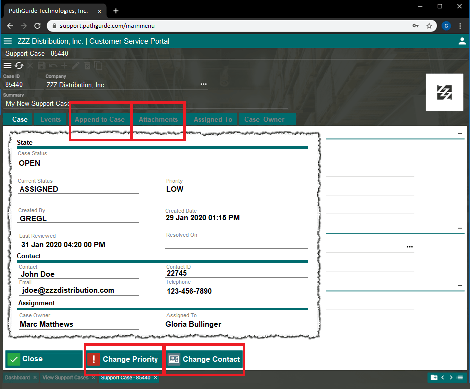Specific Support Cases Web Version